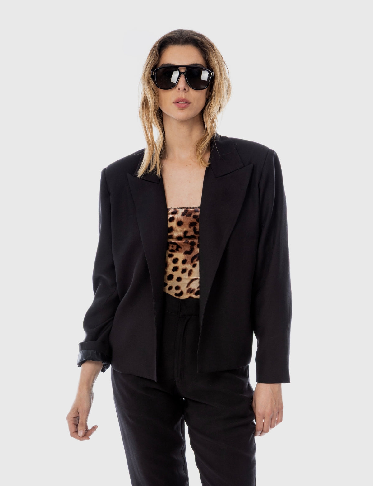 Blazer Tencel Leo Negro