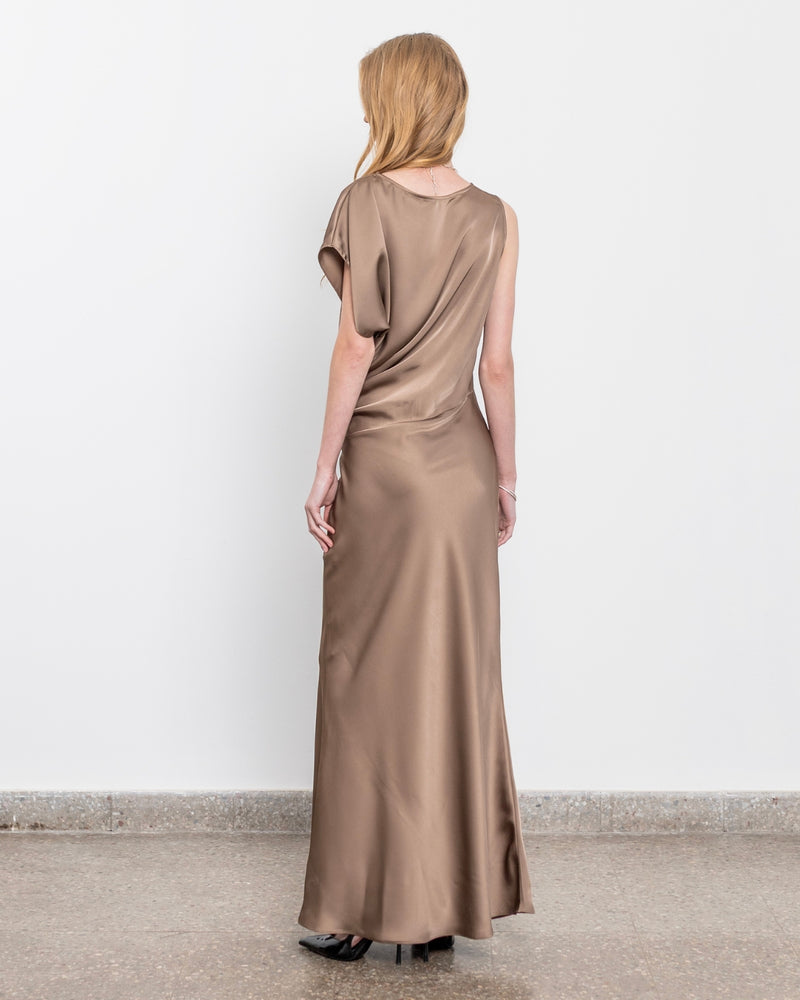 Vestido Raso Fluir Taupé