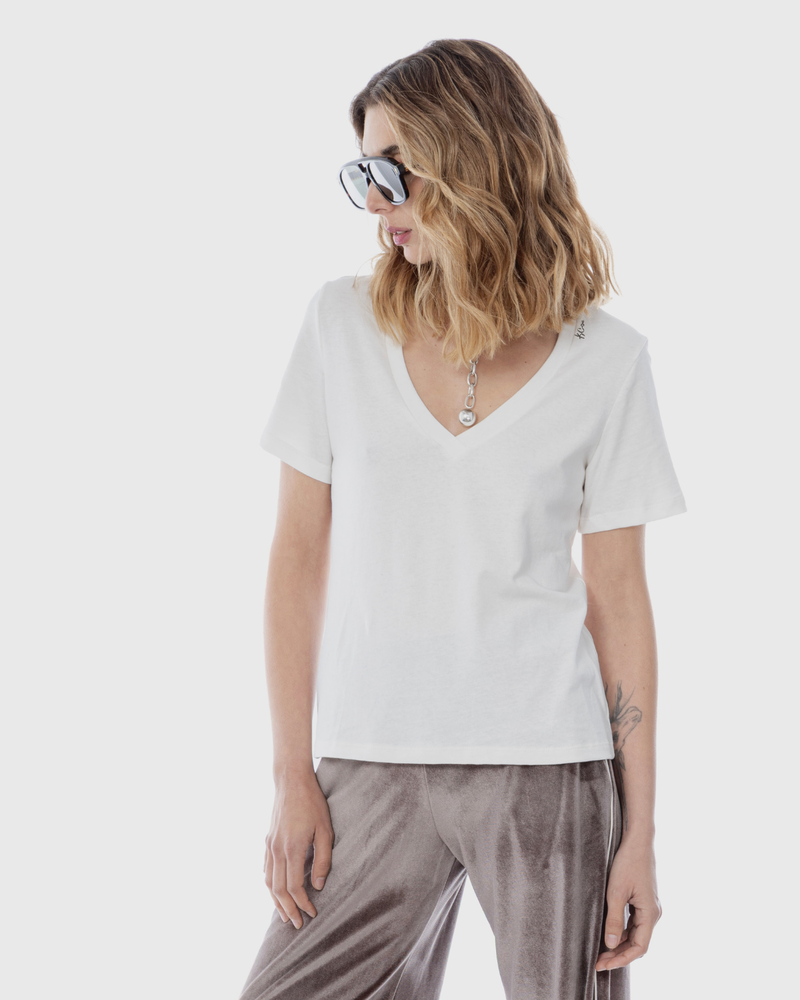 Polera V Pam Blanco