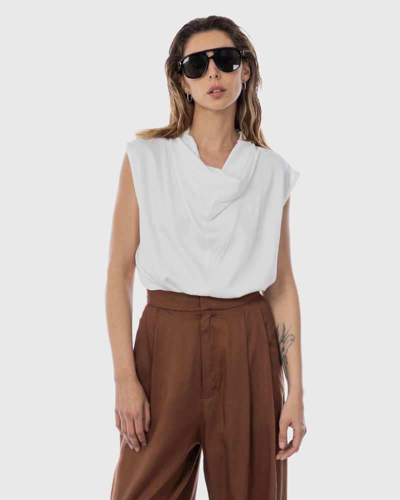 Blusa Drapeada Valentino Crudo