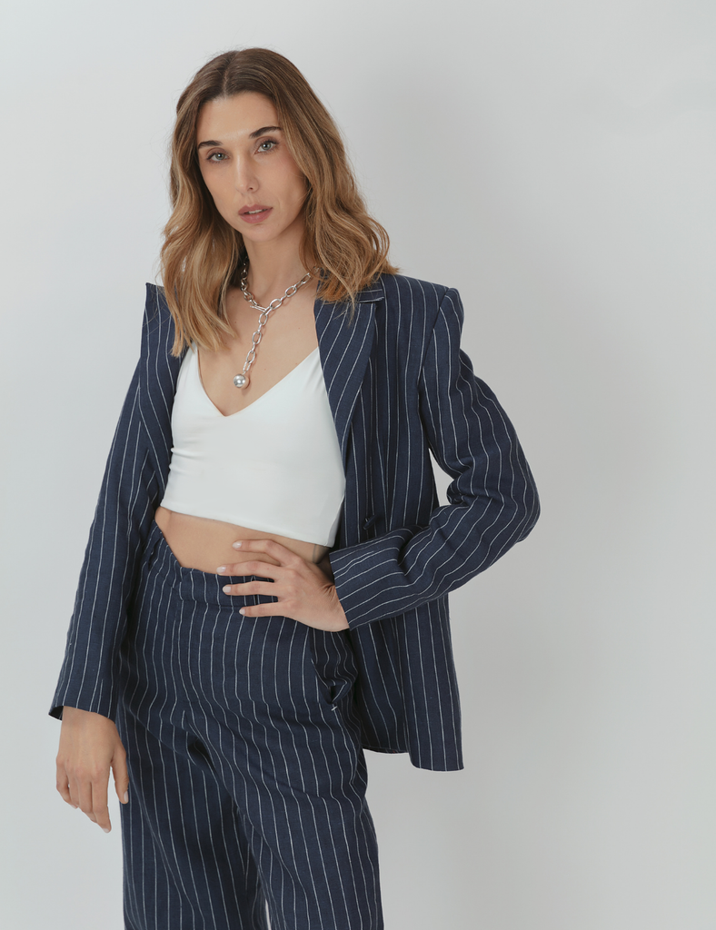 Blazer Orion Azul Marino Rayado