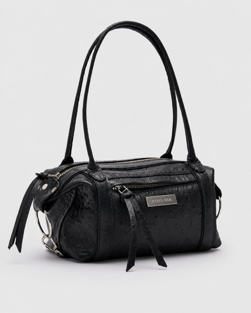 Cartera Diana Mini Avestruz Granate