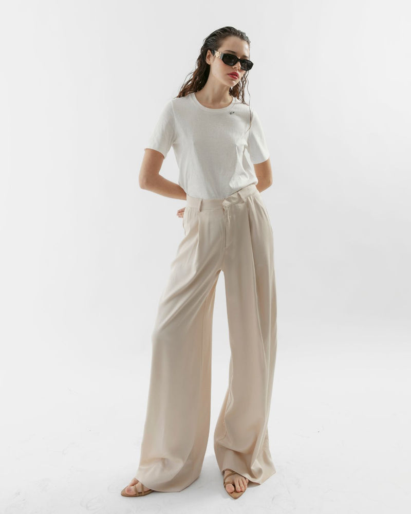 Pantalón viscosa Bardot beige