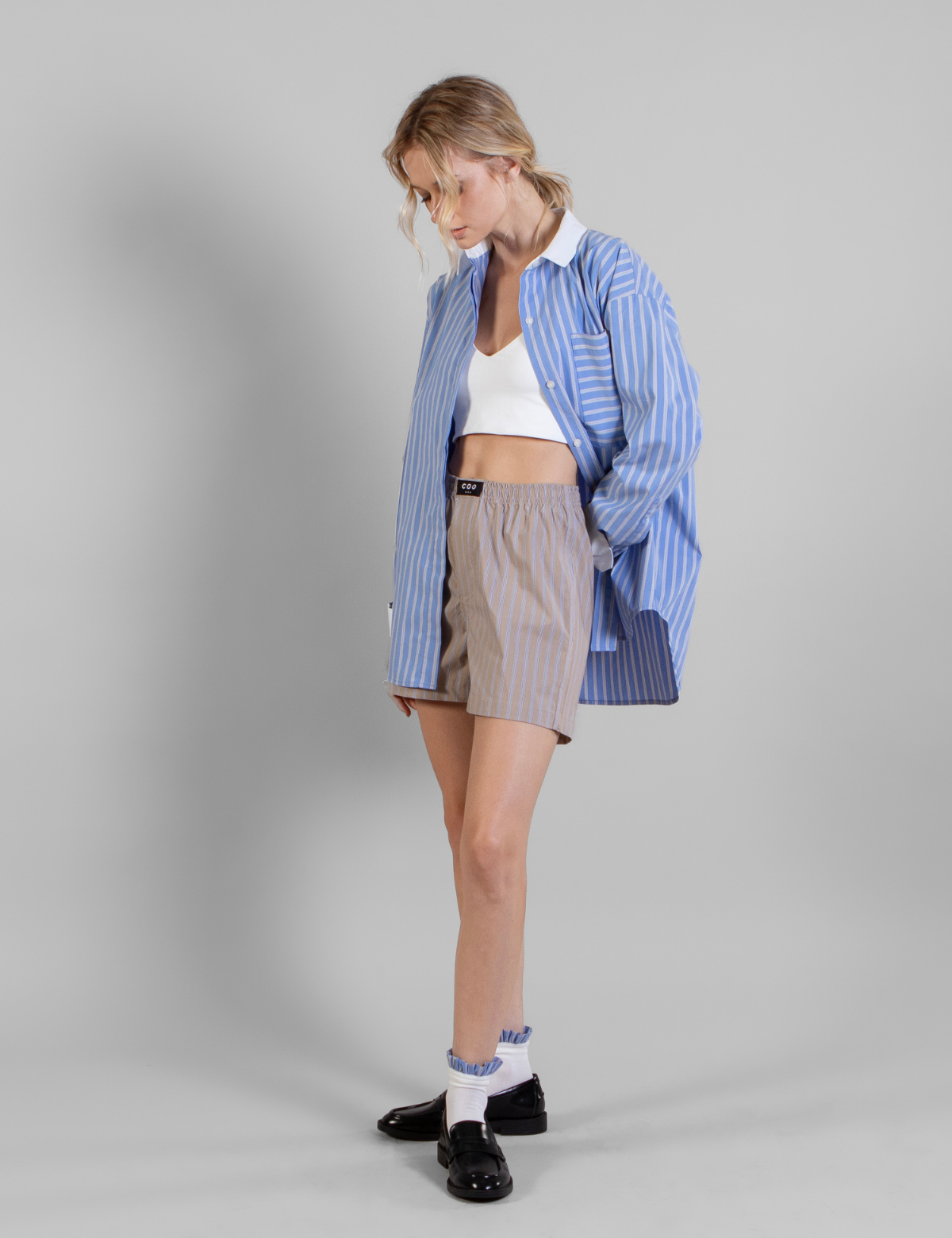 Blusa Lisa Rayas Celeste