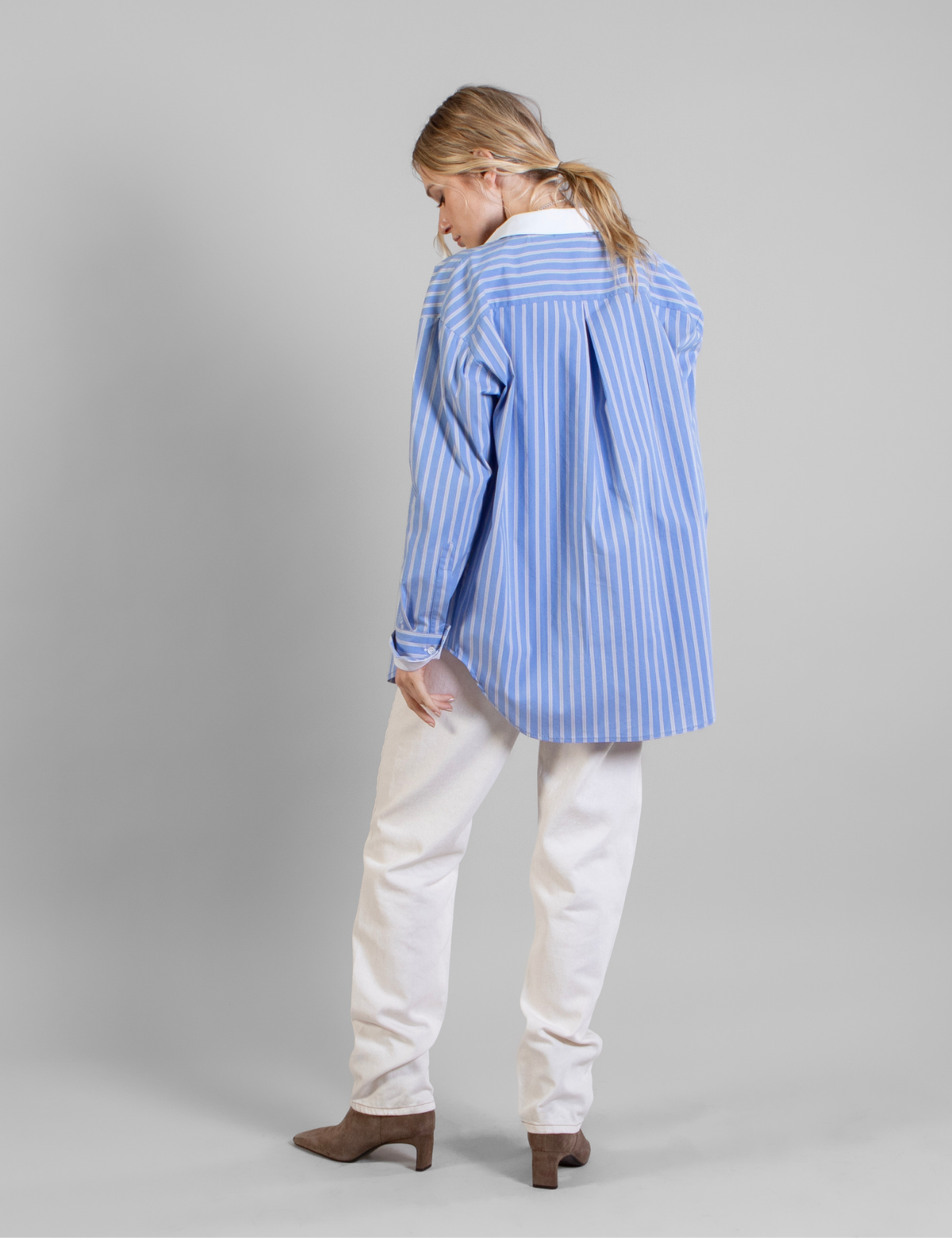 Blusa Lisa Rayas Celeste