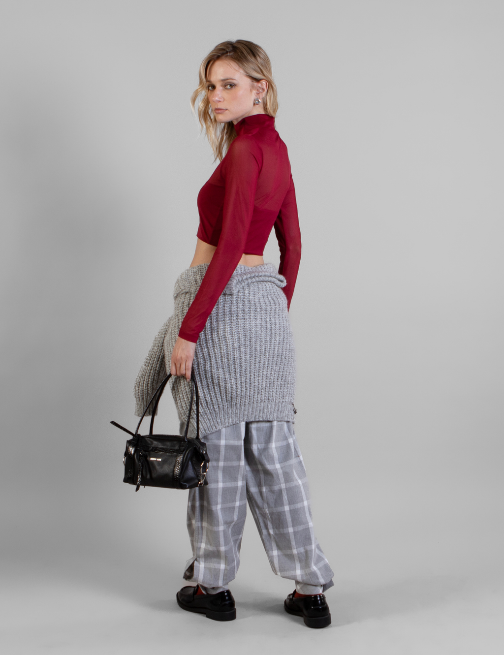Polera Beatle Crop Maya Burdeo