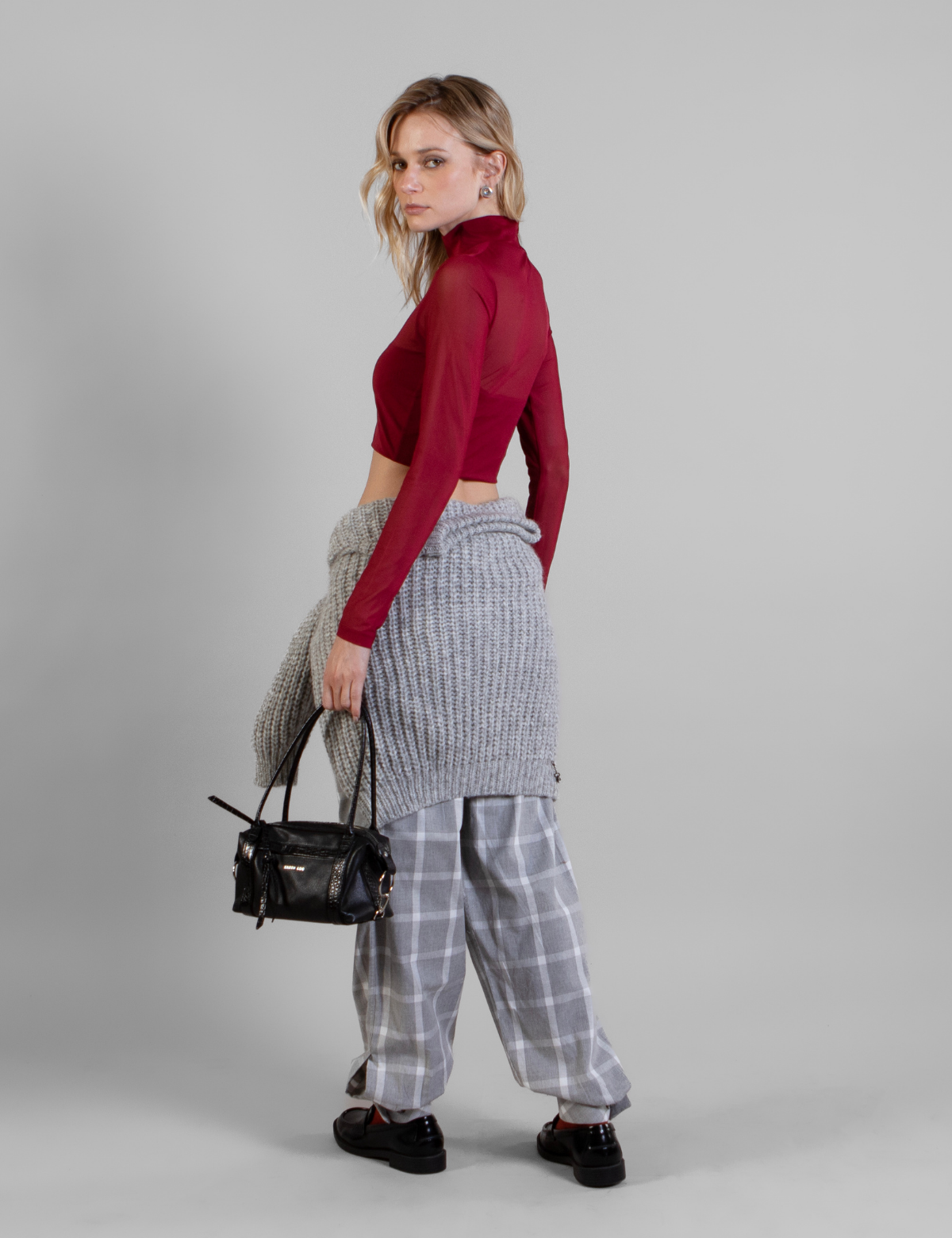 Polera Beatle Crop Maya Burdeo