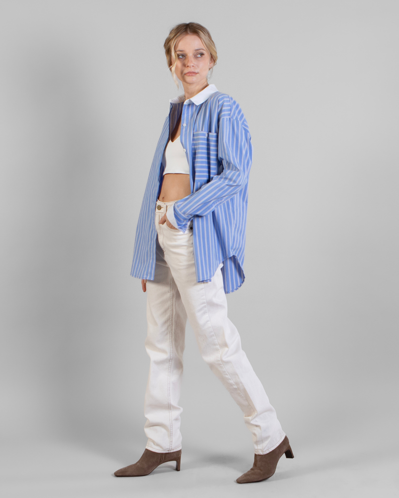 Blusa Lisa Rayas Celeste