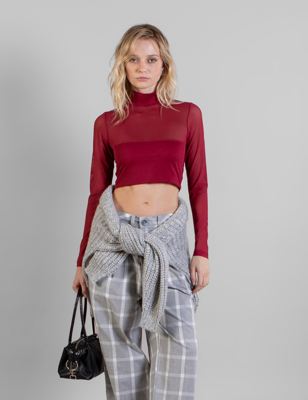 Polera Beatle Crop Maya Burdeo