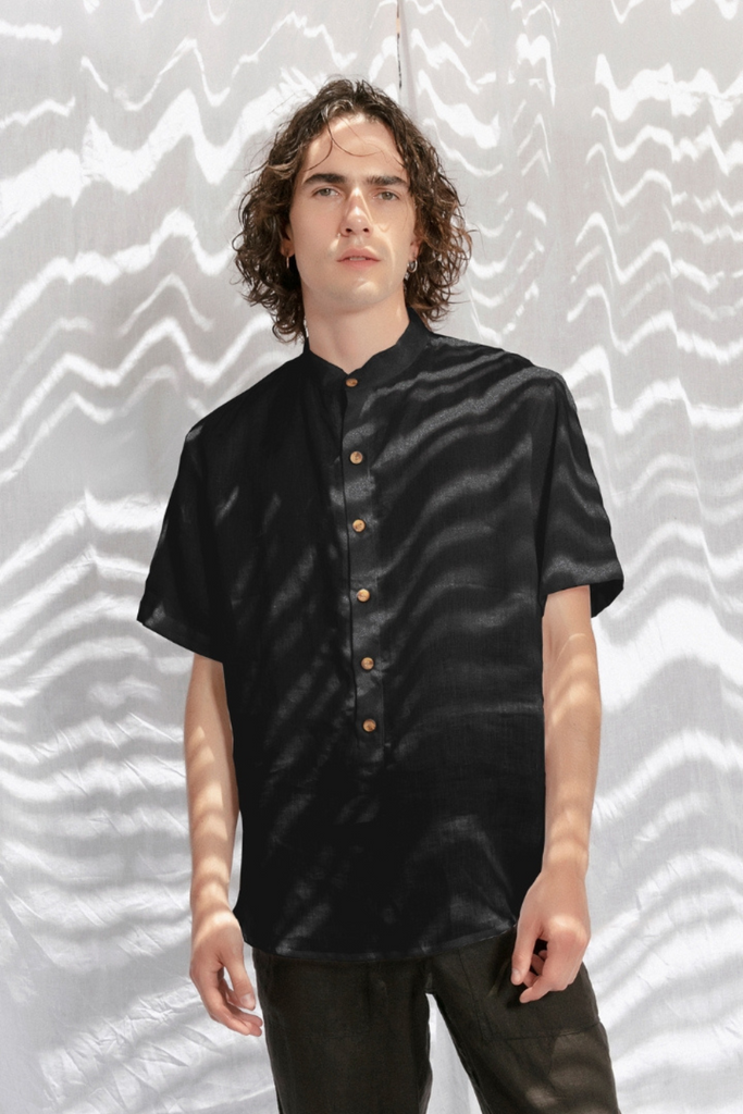 Camisa Lino Mao Negro
