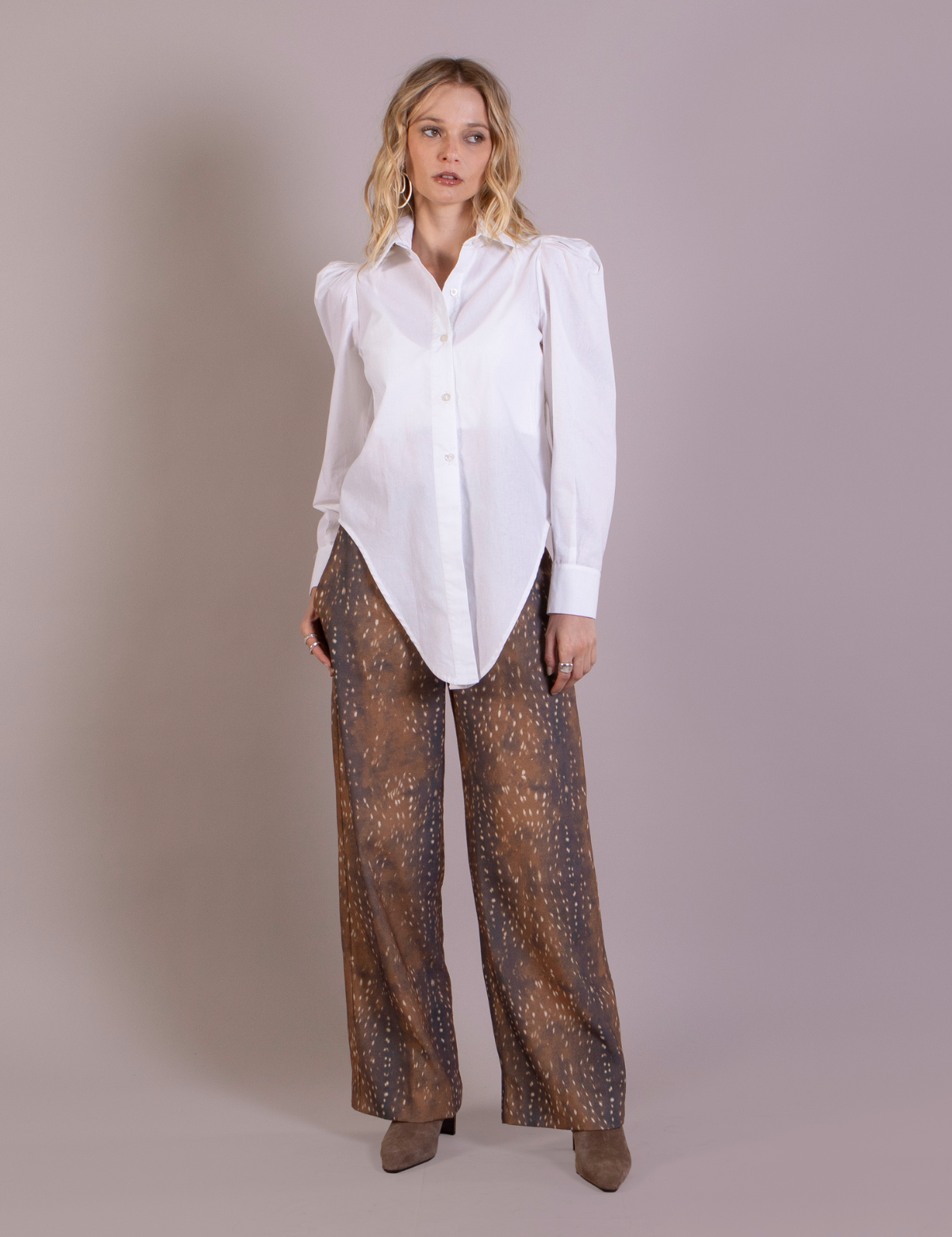 Camisa Algodón Manga Globo