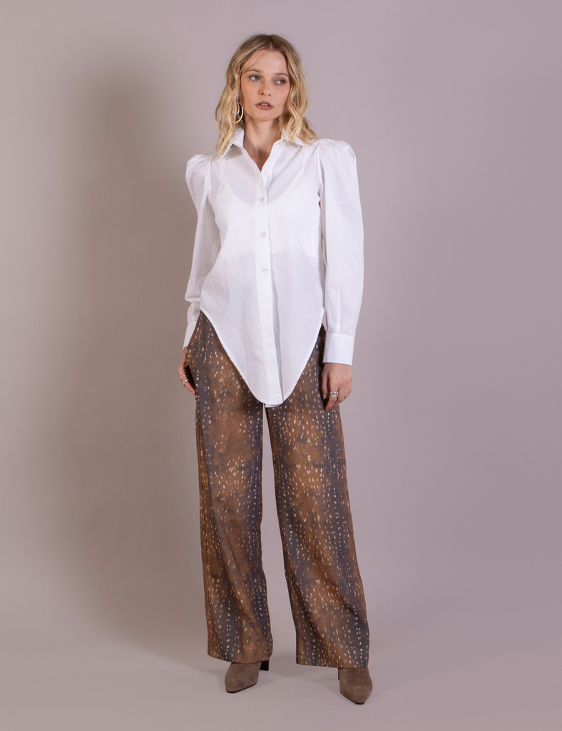 Camisa Algodón Manga Globo