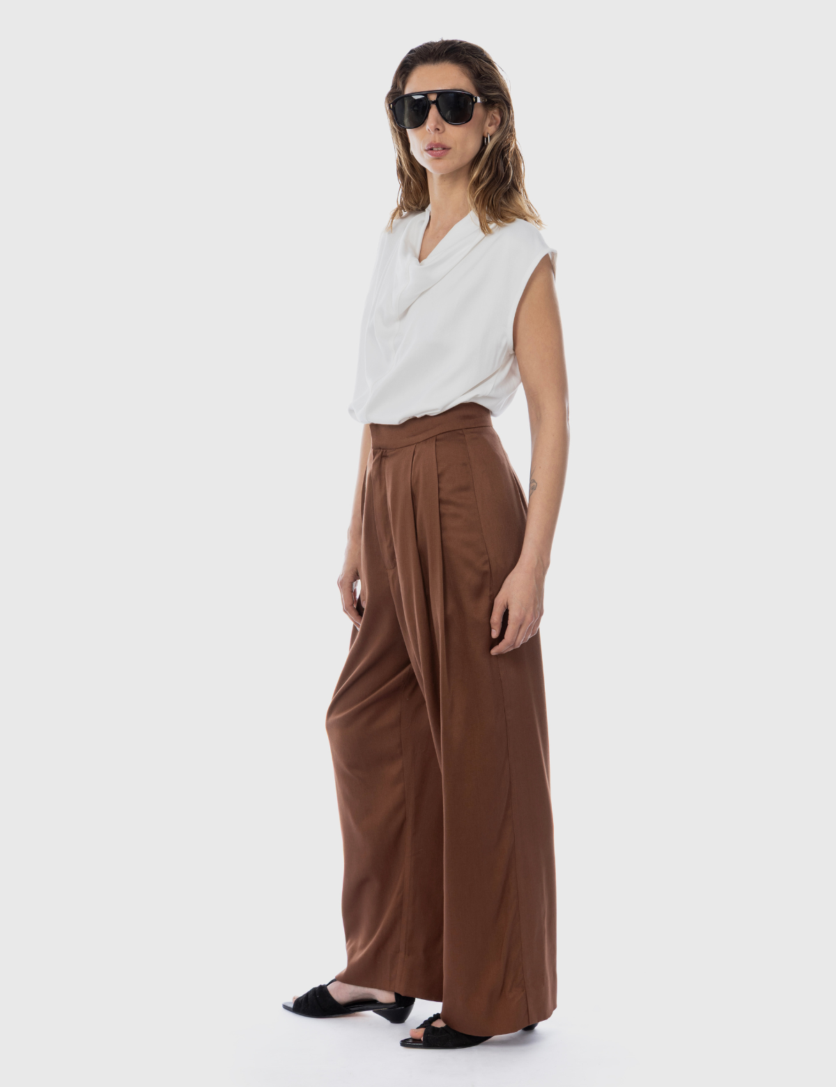 Blusa Drapeada Valentino Crudo