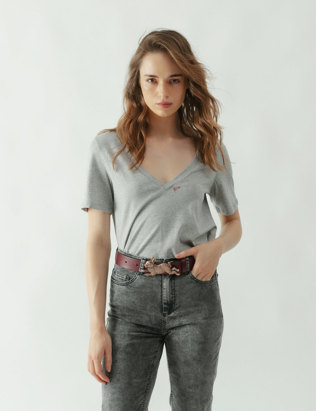 Polera viscosa Kate gris