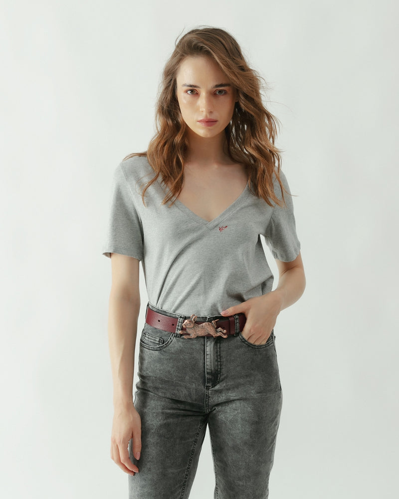 Polera viscosa Kate gris