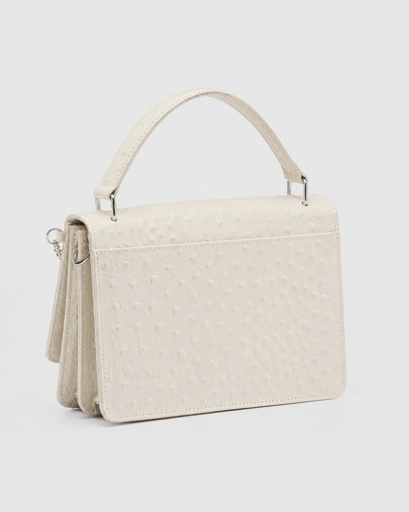 Cartera Inés Avestruz Hueso