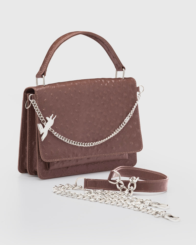 Cartera Inés Avestruz Moro