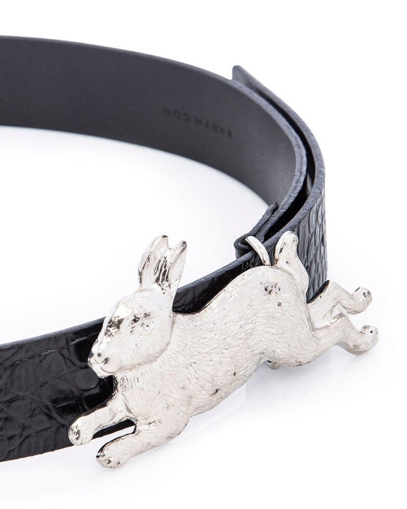 Cinturón Croco Conejo plata