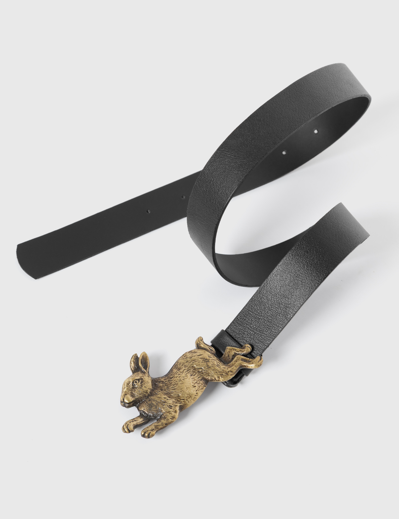 Cinturón Cuero Conejo Bronce