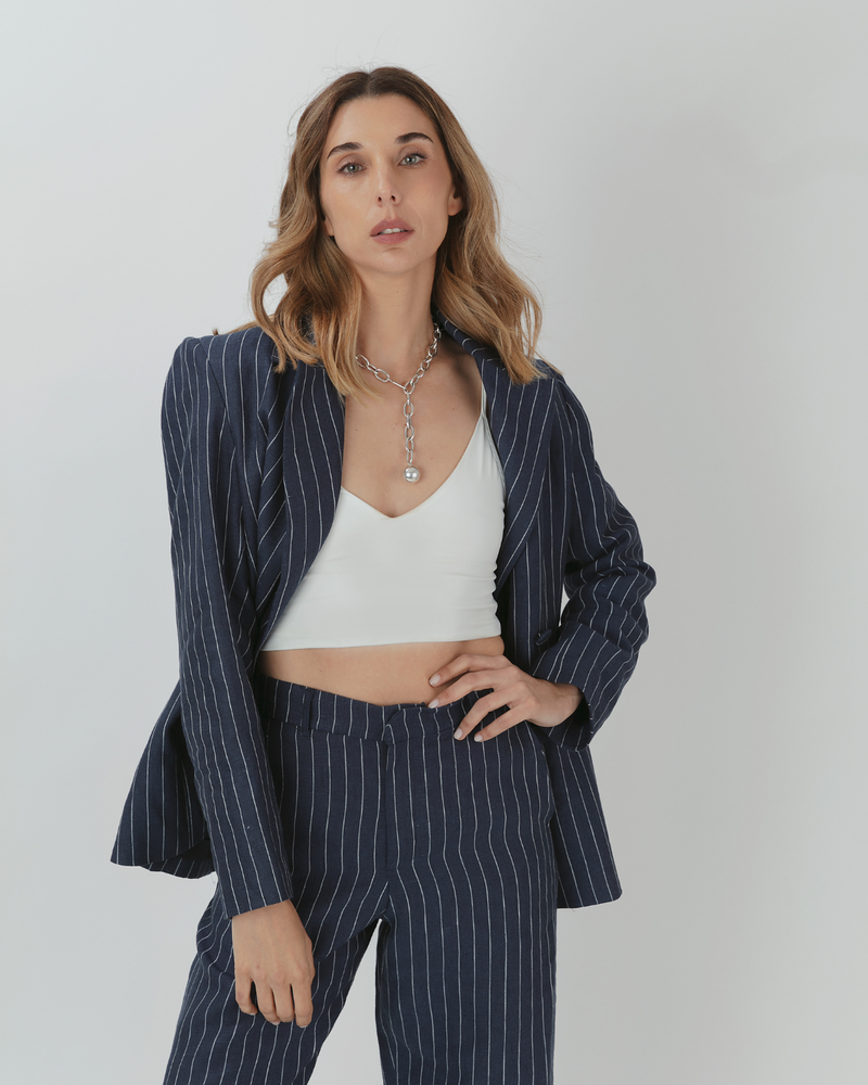 Blazer Orion Azul Marino Rayado