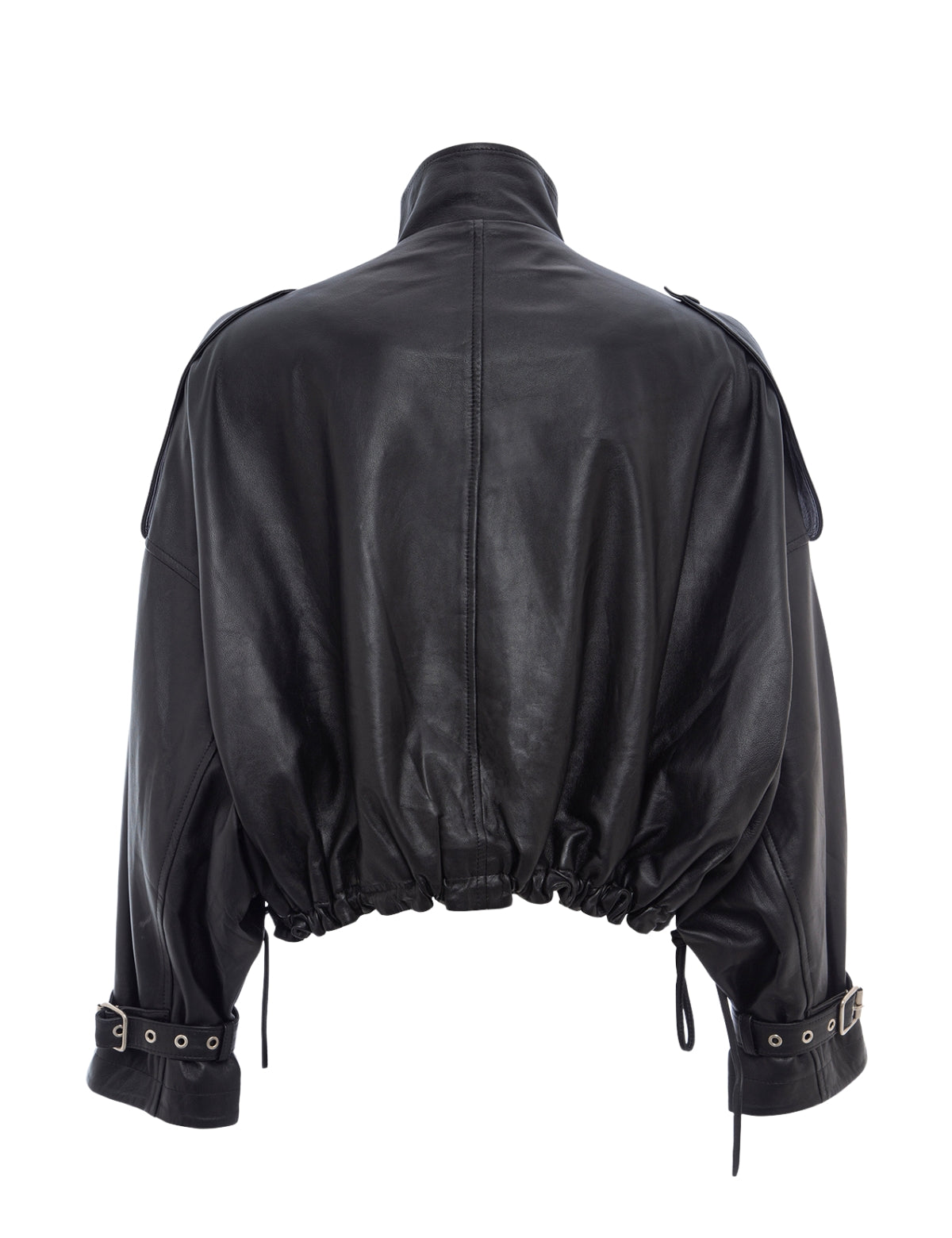 Chaqueta cuero Diana midi negro