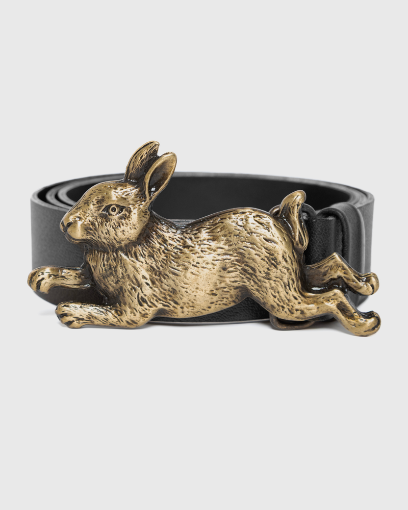 Cinturón Cuero Conejo Bronce