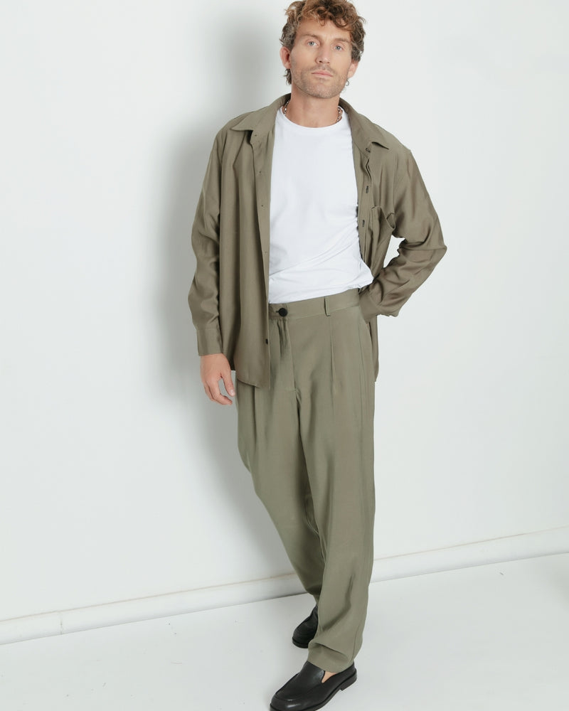 Pantalón tencel Tijoux oliva