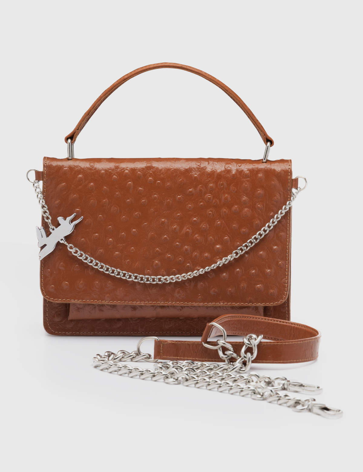 Cartera Inés Caramelo Avestruz