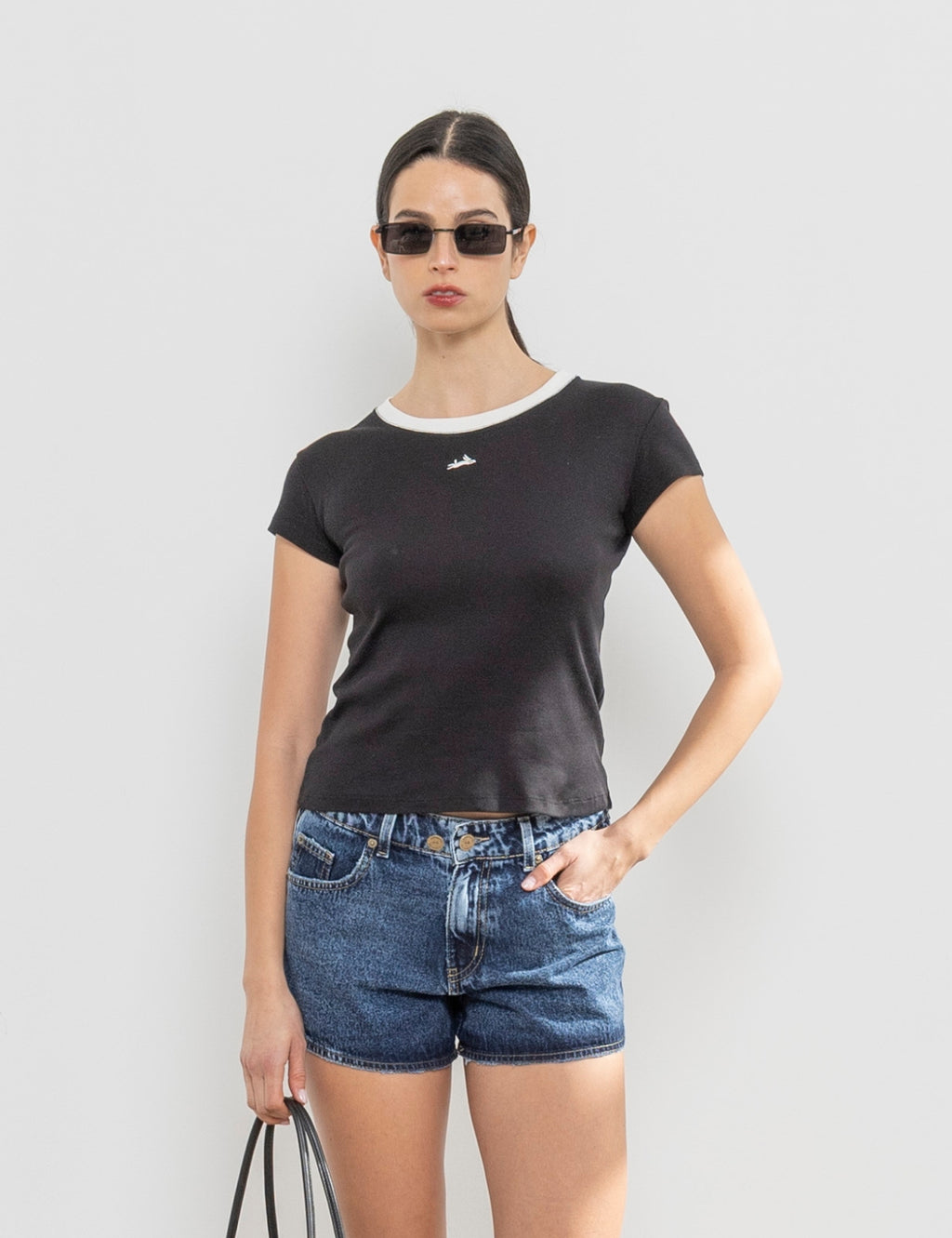 Polera Algodón Rivera Negro