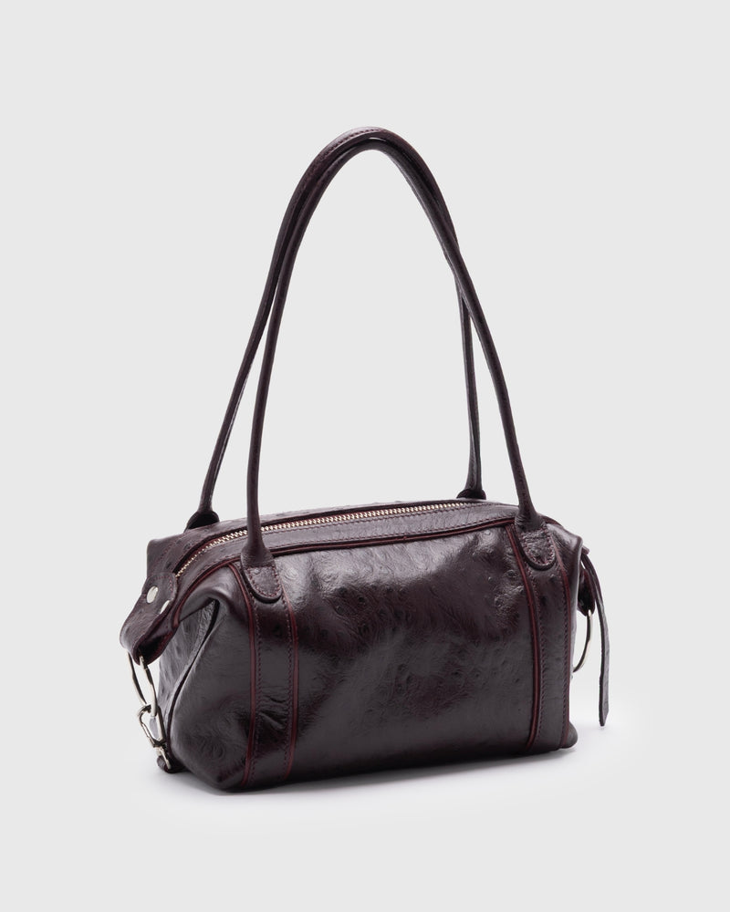 Cartera Diana Mini Avestruz Granate