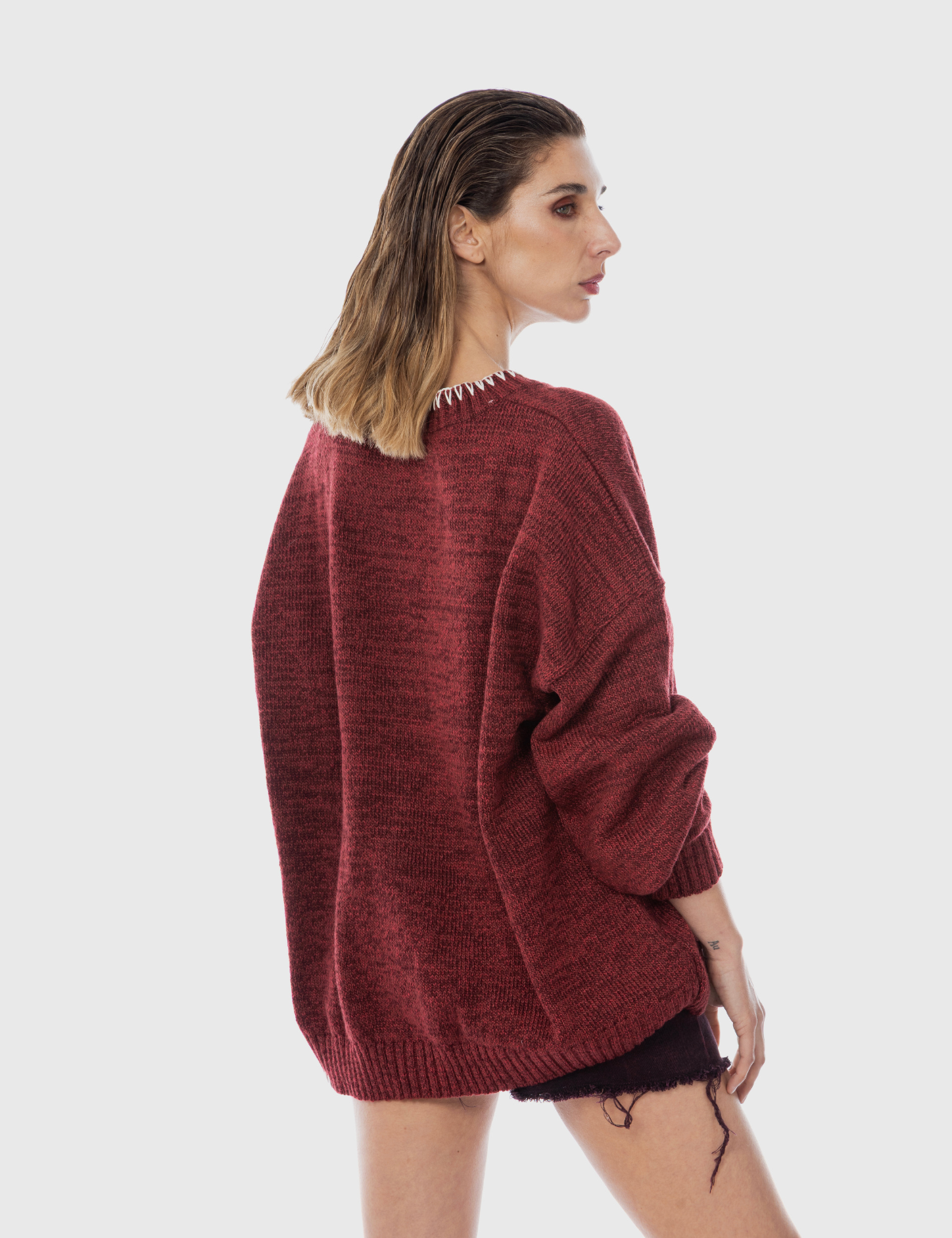 Tejido Corazón Burdeo