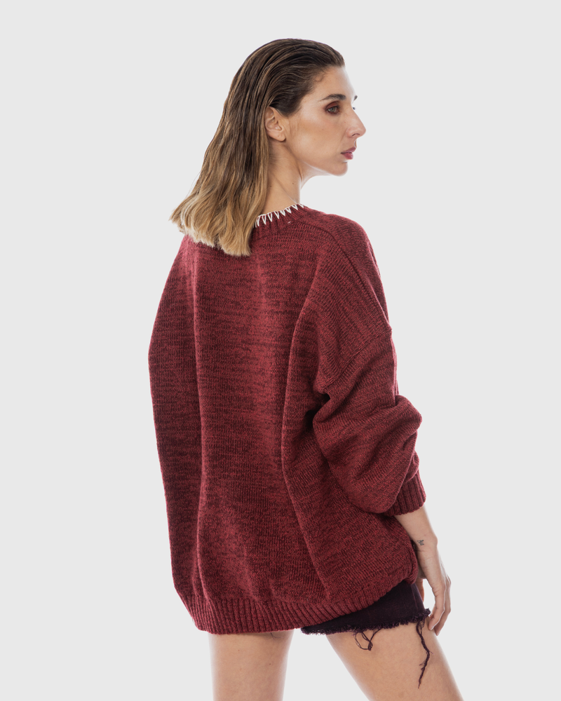 Tejido Corazón Burdeo