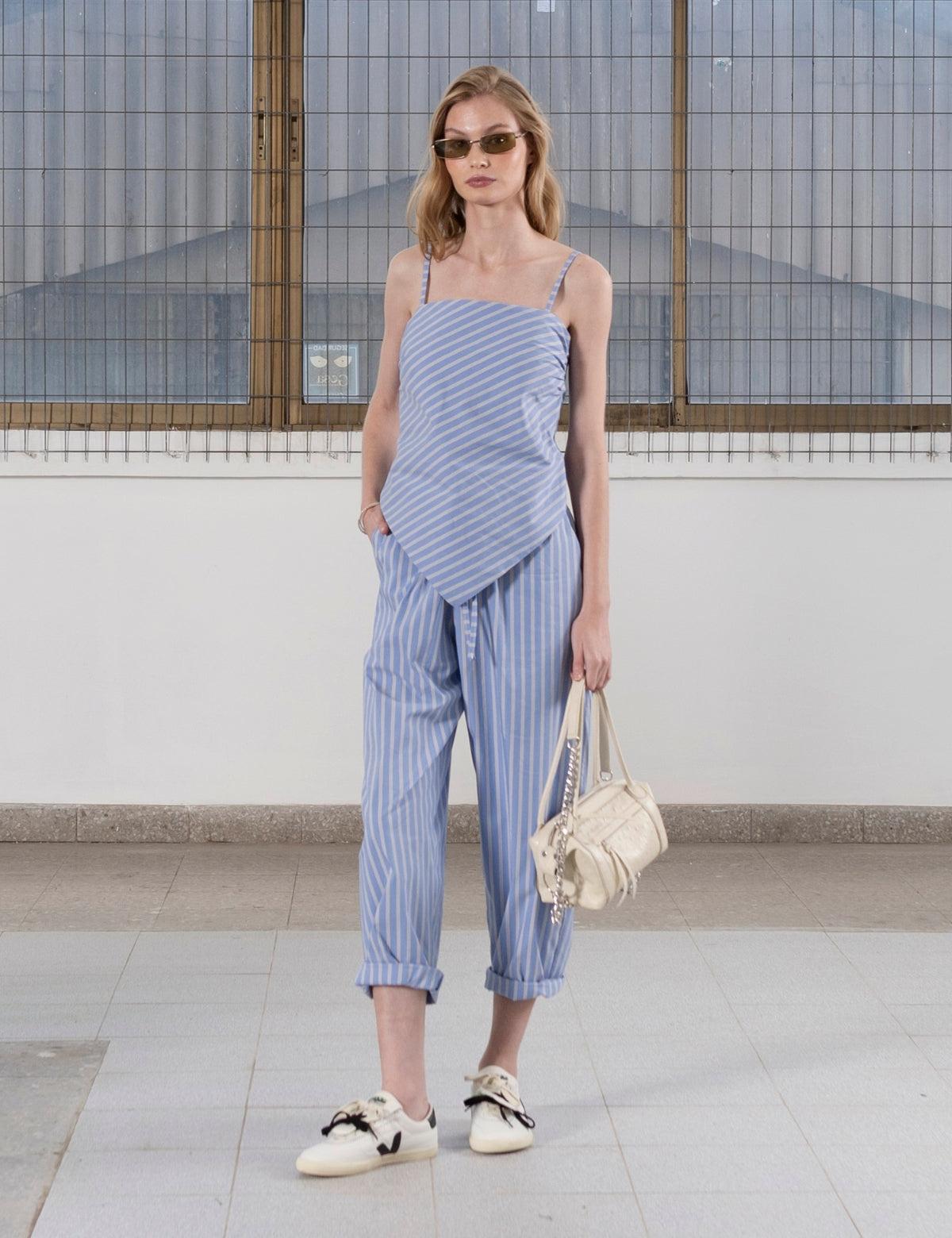 Pantalon Algodón Volum Celeste