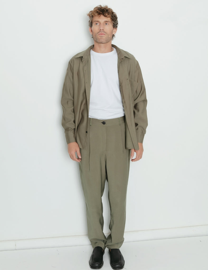 Pantalón tencel Tijoux oliva