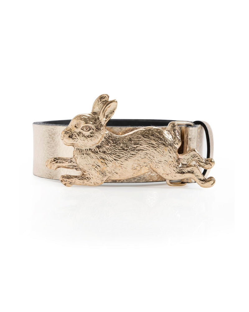 Cinturón cuero Conejo dorado