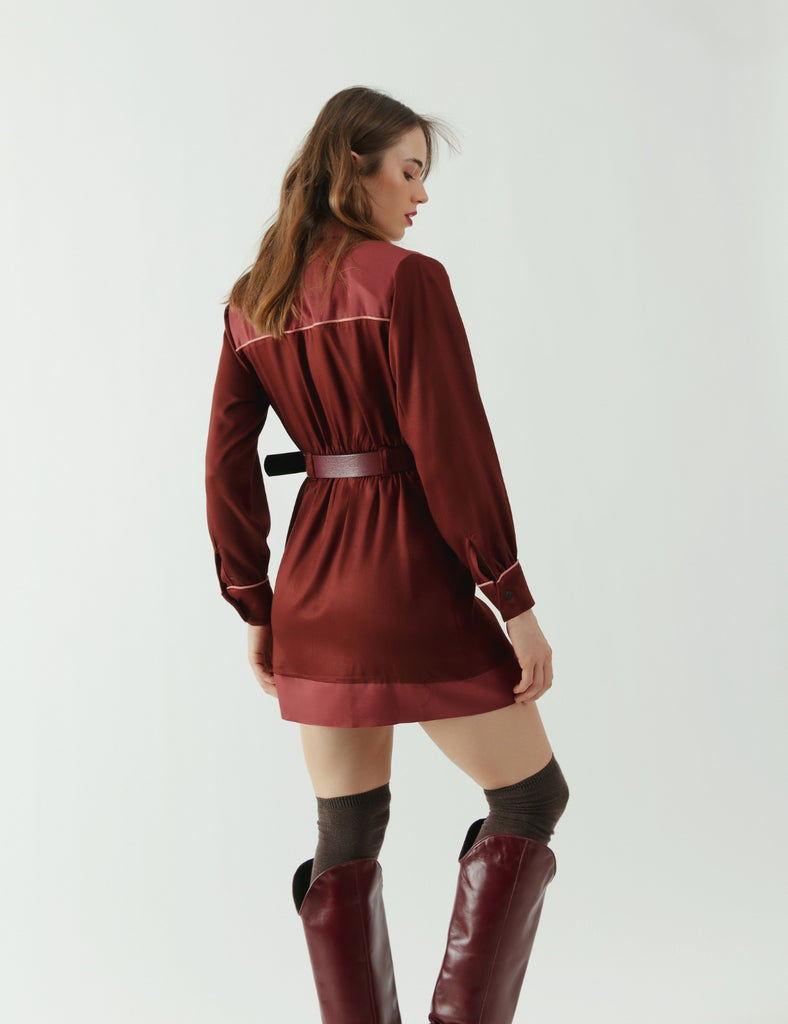 Vestido viscosa Roxette Burdeo