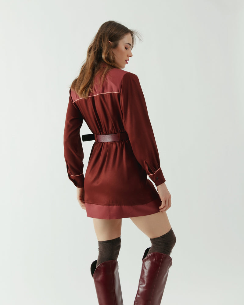 Vestido viscosa Roxette Burdeo