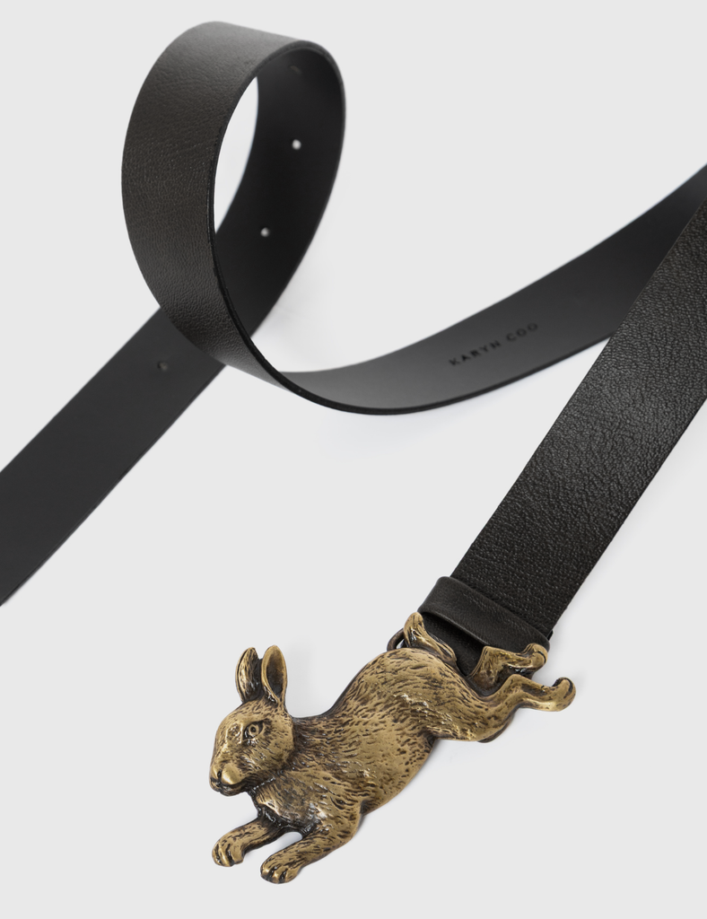 Cinturón Cuero Conejo Bronce