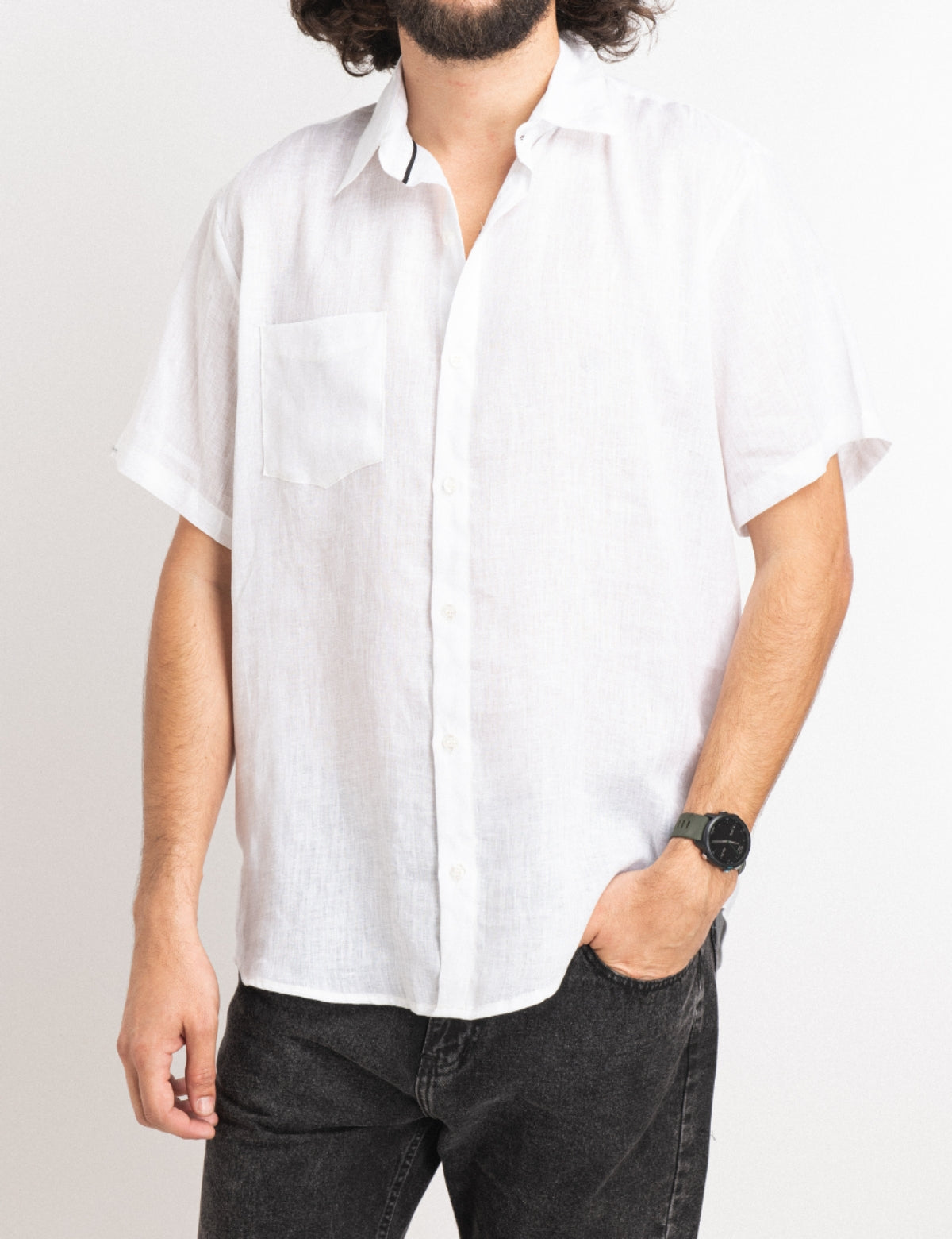 Camisa lino Roy blanco