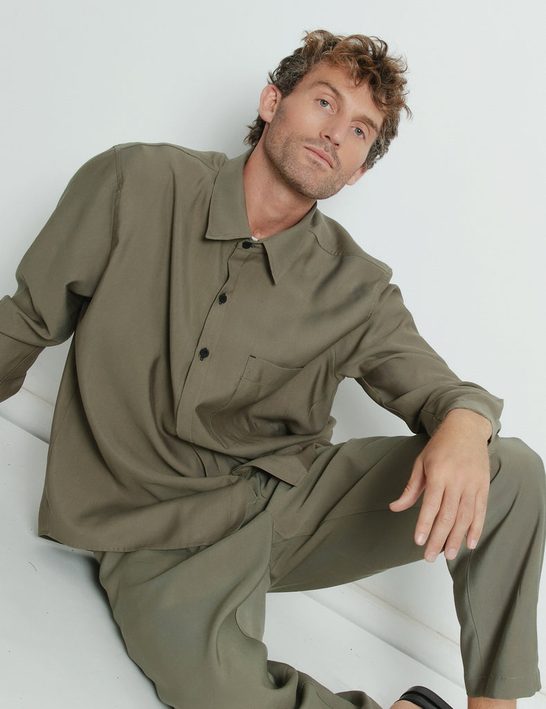 Pantalón tencel Tijoux oliva