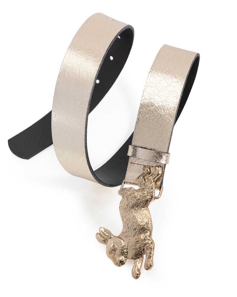 Cinturón cuero Conejo dorado