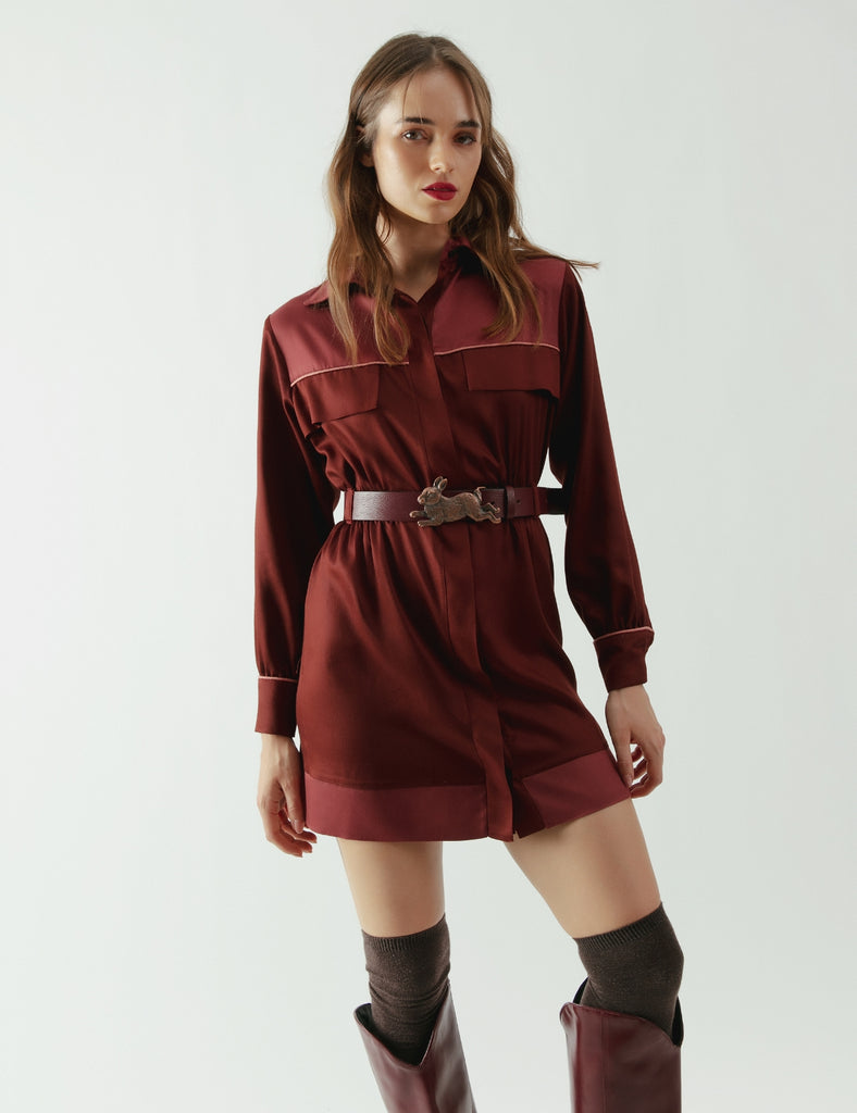 Vestido viscosa Roxette Burdeo