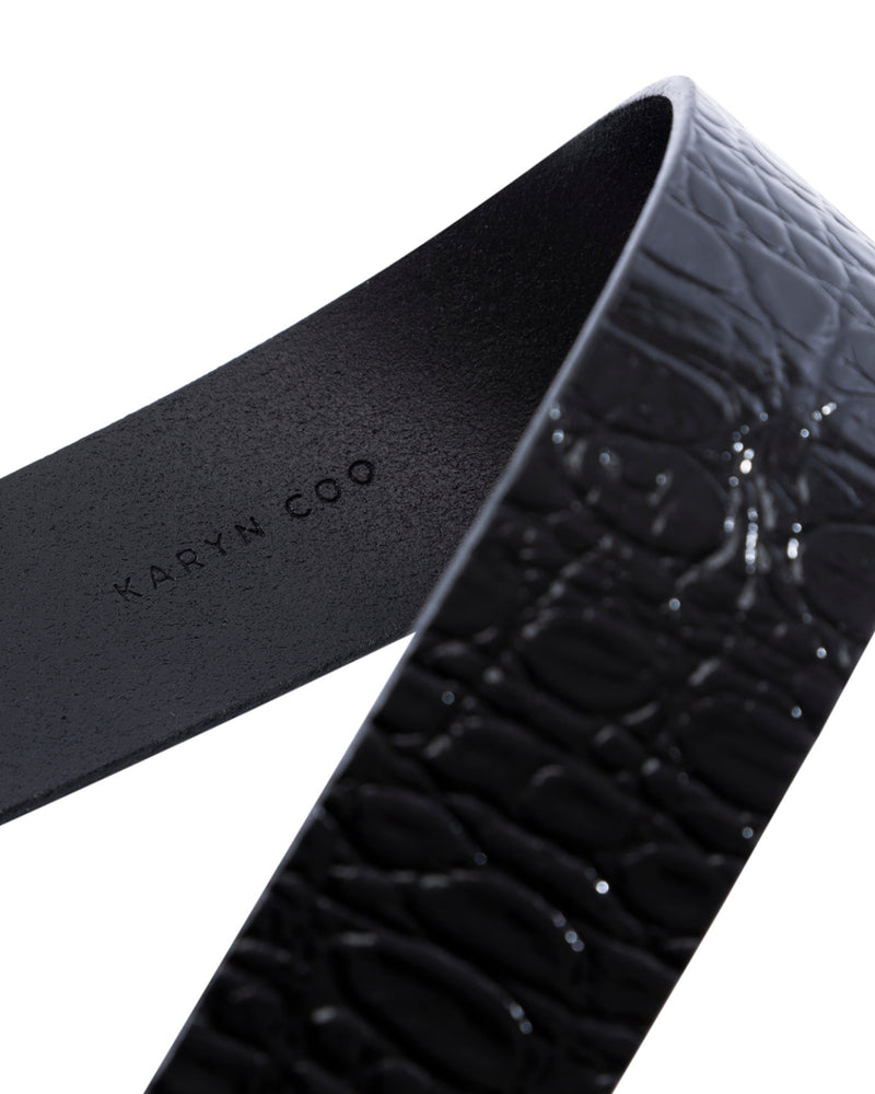 Cinturón Conejo croco charol envejecido