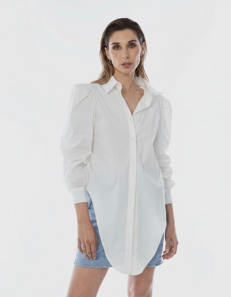 Camisa Algodón Manga Globo