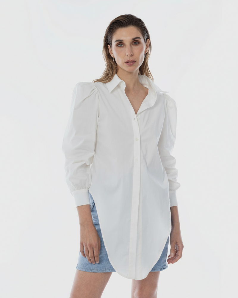 Camisa Algodón Manga Globo