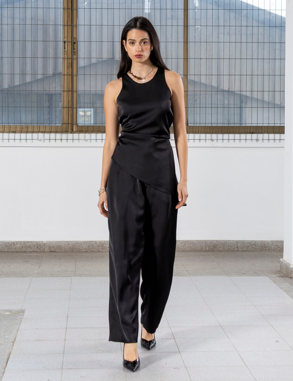 Blusa Raso Celina Negro