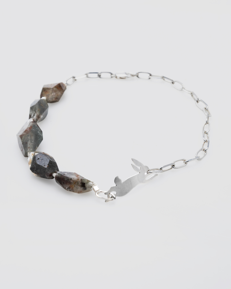 Collar Piedra Lapin Plata