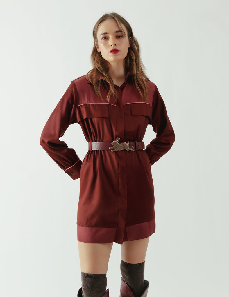 Vestido viscosa Roxette Burdeo