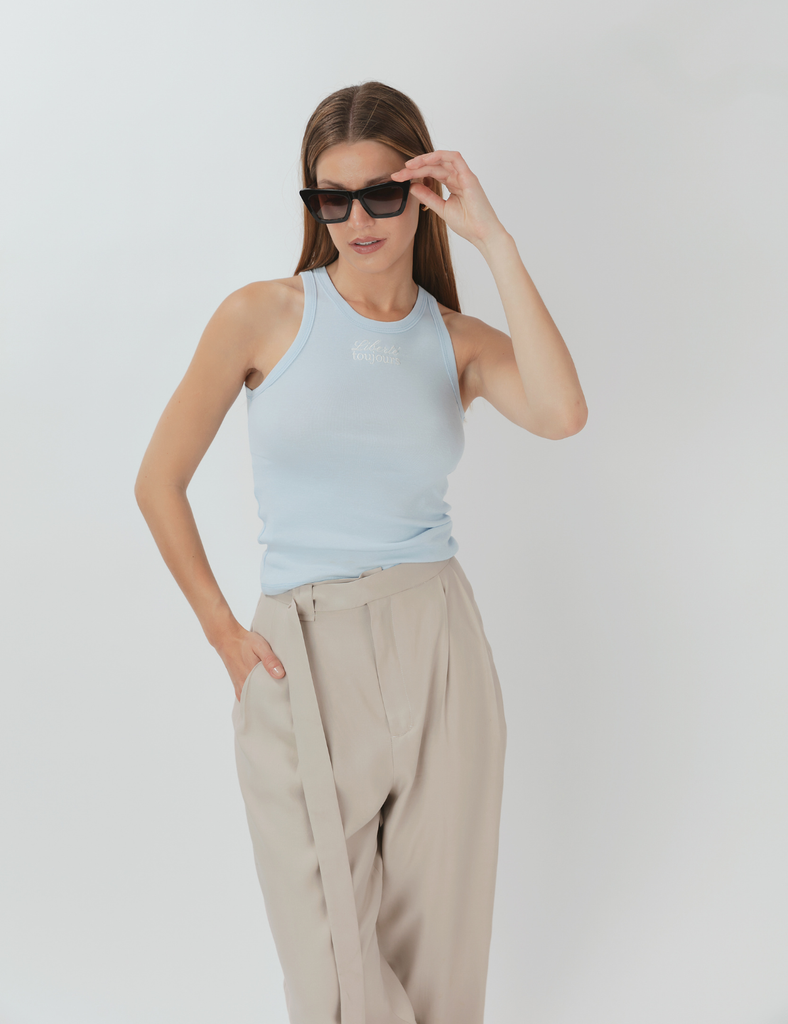 Musculosa Algodón Teresa Celeste