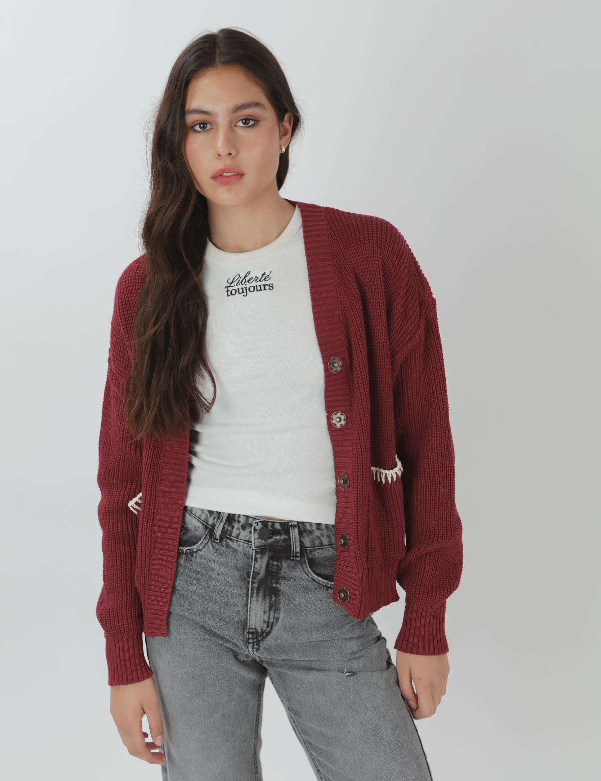 Tejido Algodón Trix Granate